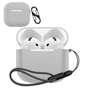 airpods4 �P�[�X �J�o�[ airpods4 �V���R�� �P�[�X �y�� ���^ ����~�� ���[�J�o�[ �S�ʕی� �[�d�֗� air-pods4 �ی�P�[�X (�O���[)