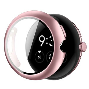 Google Pixel Watch 3 45mm �P�[�X PC�f�� ��̌^ Google Pixel Watch 3 �J�o�[ �����^ �����ߗ� ��d�\�� �S�ʕی� �L�Y�h�~ �y�� �����K���X �h�H �h�o (45mm,���[�Y�S�[���h)