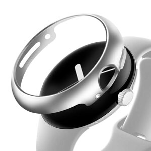 Google Pixel Watch 3 / 2 / 1 �P�[�X PC�f�� �t���[�� �ϏՌ��� �����^ �o���p�[ Pixel Watch �J�o�[ �ی� �ȈՒ��E �O�[�O���E�H�b�` �P�[�X �s�N�Z���E�H�b�`3 / 2 / 1 �J�o�[ (45mm,�V���o�[)