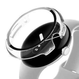 Google Pixel Watch 3 / 2 / 1 �ی�J�o�[ PC�f�� �ϏՌ��� �����^ �S�ʕی� �ȈՒ��E pixel watch 3 / 2 / 1 �Ή� (45mm,�N���A)
