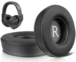 Pioneer DJ HDJ-X5 / X5 BT HDJ-X7,HDJ-X10 �C���[�p�b�h �C���[�N�b�V���� ���� �p�b�h �m�C�Y�A�C�\���[�V�����t�H�[�� �ւ� ������ ��v�ȃ��b�V���t�@�u���b�N �C���[�J�b�v (�u���b�N)