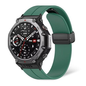 Amazfit T-Rex 3 Pro 48mm&44mm / Amazfit T-Rex 3 �o���h �V���R���� ���C �܂肽���݃o�b�N���f�U�C���� �X�|�[�c�o���h �����x���g �_�炩�� �h�� �y�� �ϏՌ� �h�� �j�����p �H��s�v (�O���[��)