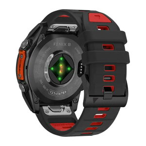 Garmin quatix 8 51mm / Garmin Tactix 8 / Fenix 8 51mm / Instinct 3 Tactical 50mm / Descent Mk3i / tactix 7 AMOLED �x���g 26mm �V���R���� �X�|�[�c�o���h �X�g���b�v �����x���g �_�炩�� �ʋC�� �j�����p (�u���b�N+���b