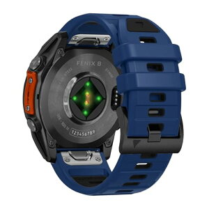 Garmin quatix 8 51mm / Garmin Tactix 8 / Fenix 8 51mm / Instinct 3 Tactical 50mm / Descent Mk3i / tactix 7 AMOLED �x���g 26mm �V���R���� �X�|�[�c�o���h �X�g���b�v �����x���g �_�炩�� �ʋC�� �j�����p (�u���[ + �u��
