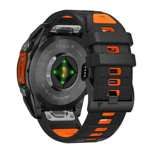 Garmin quatix 8 51mm / Garmin Tactix 8 / Fenix 8 51mm / Instinct 3 Tactical 50mm / Descent Mk3i / tactix 7 AMOLED �x���g 26mm �V���R���� �X�|�[�c�o���h �X�g���b�v �����x���g �_�炩�� �ʋC�� �j�����p (�u���b�N+�I��