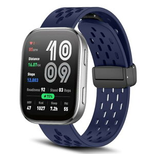 Amazfit Bip 6 / Amazfit Bip 5 / Bip 5 Unity �x���g 22mm �o���h �V���R���� �}�O�l�b�g�t�� �X�|�[�c�o���h �ւ��X�g���b�v �����x���g �_�炩�� �ʋC�� �����ȒP �y�� �������₷�� �j���ʗp ( �_�[�N�u