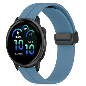 Garmin Vivoactive 6 / Garmin Vivoactive 5 �x���g 20mm �o���h �V���R���� �}�O�l�b�g�t�� �X�|�[�c�o���h �ւ��X�g���b�v �����x���g �_�炩�� �����ȒP �j�����p ( �u���[ )