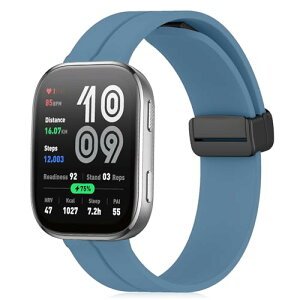 Amazfit Bip 6 / Amazfit Bip 5 / Bip 5 Unity �x���g 22mm �o���h �V���R���� �}�O�l�b�g�t�� �X�|�[�c�o���h �ւ��X�g���b�v �����x���g �_�炩�� �����ȒP �j�����p ( �u���[ )