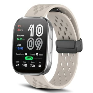 Amazfit Bip 6 / Amazfit Bip 5 / Bip 5 Unity �x���g 22mm �o���h �V���R���� �}�O�l�b�g�t�� �X�|�[�c�o���h �ւ��X�g���b�v �����x���g �_�炩�� �ʋC�� �����ȒP �y�� �������₷�� �j���ʗp ( �X�^�[��