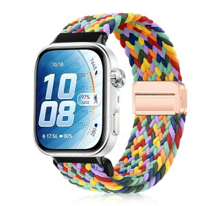 Huawei Watch Fit 5 Pro / 4 Pro �x���g �o���h �L�k���̂���i�C���� �}�O�l�b�g���ߋ� �҂ݍ��݃x���g Huawei Watch Fit 5 / 4 / 3 �x���g ���C�o�b�N�� �����p�X�g ���K �����ȒP �������₷�� �j���ʗp �t