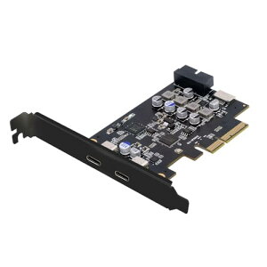 10Gbps USB 3.1 Type-E �t�����g�p�l���\�P�b�g & 19�s�� / 20�s�� USB3.0 & �f���A��Type-C USB C - PCI-E Express�J�[�h�A�_�v�^�[ ASM3142 VL822