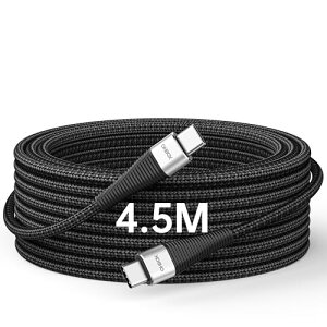 �^�C�vC �P�[�u�� 4.5M ���� USB �^�C�vC �P�[�u �� 100W �}���[�d Type-C to Type-C �P�[ �u�� �f���h�~ iPhone 17 �[�d�P�[�u�� iPhone 17 / 16 / 15 Pro / Plus / Pro Max MacBook iPad Galaxy Sony Google Pixel 7a��USB C�e���