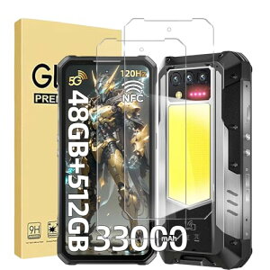 OUKITEL WP100 Titan 5G �t�B���� �����K���X OUKITEL WP100 Titan �K���X �� �d�x9H ��U�h�~ �X�N���b�`�h�~ �������� OUKITEL WP100 Titan 5G �t���ی�t�B���� 2���Z�b�g