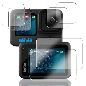 Gopro Hero 12 / Hero 11 / Hero 10 / Hero 9 Black �K���X�t�B���� �t���ی�t�B���� �J���������Y�ی�t�B���� ���C����ʗp2�� + �T�u��ʗp2�� + LED�ی�t�B����2�� �����ߗ� �d�x9H �ϏՌ� ��U�h�~ ��