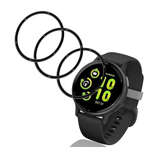 GARMIN (�K�[�~��) vivoactive 5 �t�B���� �K���X�t�B���� PET������ �Y�f�@�� Garmin vivoactive 5 �t���ی�t�B���� �L�Y�h�~ �ϏՌ� ��U�h�~ �S�ʕی� 3D�Ȗ� �����ߗ� �����x�^�b�` �C�A�[�� �����z��