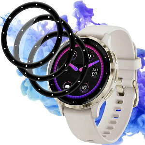 GARMIN (�K�[�~��) Venu 3S �t�B���� ��ʕی� 3���Z�b�g Garmin Venu 3S �ی�t�B���� �_���TPU�� �Y�f�@�� 3D�Ȗ� �Ռ��z�� �����ߗ� �����x�^�b�` �w��h�~ ������ �a���� �����z�� �C�A�[�� �\��t