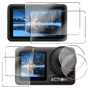 DJI OSMO Action 5 Pro �ی�t�B���� �K���X�t�B���� �A�N�Z�T���[ �p �I�Y���A�N�V���� 5 Pro �t�B���� [6���Z�b�g] OSMO Action 5 Pro ��ʕی� �t�B���� �J�����t�B���� �d�x9H �ϏՌ� ��U�h�~ �C�A�[��