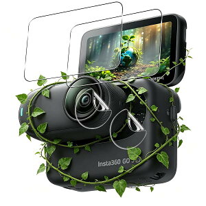 Insta360 Go 3S �ی�t�B���� �K���X�t�B���� 2�� + TPU �J�����t�B����2�� 4���Z�b�g �C���X�^360 Go 3S �t�B���� �����K���X ��ʕی� �d�x9H �ϏՌ� ��U�h�~ �C�A�[�� �\��t���ȒP ���񂷂�360 GO 3S