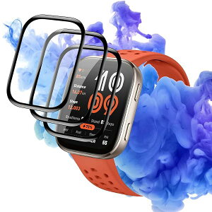 Amazfit Bip 6 1.97�C���` �t�B���� ��ʕی� 3���Z�b�g �ی�t�B���� �t���ی�t�B���� �_���TPU�� �Y�f�@�� 3D�Ȗ� �J�o�[ �Ռ��z�� �����ߗ� �����x�^�b�` �w��h�~ ������ �a���� �����z�� �C