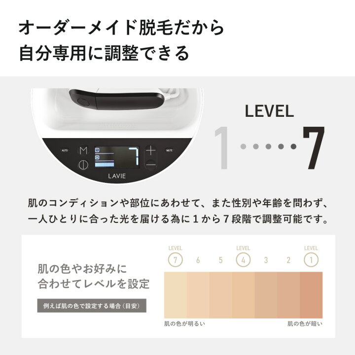 楽天市場】脱毛器 LAVIE公式 美顔器 日本製 VIO 全身 IPL 光脱毛器 45J 