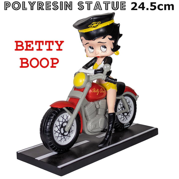 楽天市場 ベティちゃん Bettyboop フィギュア ｈ24 5cm バイク ポリレジン スタチュー ビッグ 置物 店舗 装飾 かわいい かっこいい レトロ 人形 大きい キャラクタードール ベティグッズ 西海岸風 インテリア アメリカン雑貨 ラヴィアンローズ アメリカン雑貨