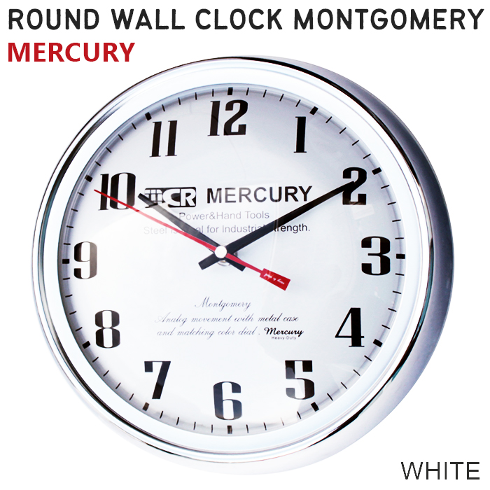 完売 マーキュリー ウォールクロック シルバー ドーム型 壁掛け時計