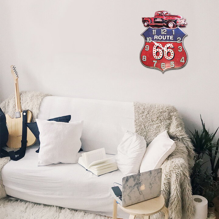 楽天市場 エンボスウォールクロック 時計 H54cm ルート66 車 13 壁掛け時計 Route66 標識 看板 大きい ヴィンテージ風 ガレージ おしゃれ 西海岸風 インテリア アメリカン雑貨 ラヴィアンローズ アメリカン雑貨