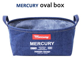 MERCURY オーバルバケツ M (デニム) 折りたたみ 収納ボックス マーキュリー 整理 布 カゴ 内側 コーティング コンパクト 洗濯カゴ バスケット おしゃれ ソフト ラウンド 西海岸風 インテリア アメリカン雑貨