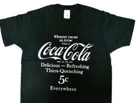 Coca-Cola コカコーラ プリントTシャツ ブラック（CC-VT10-BK） ロゴT USA アメカジ 西海岸風 インテリア アメリカン雑貨
