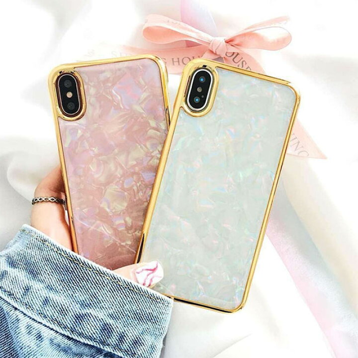 楽天市場 ネコポス送料無料 ゴールドフレーム シェルデザイン Iphoneケース Iphone7 Iphone7plus Iphone8 Iphone8plus Iphonex Iphonexs Iphonese2 Iphonese3 ハード素材 スマホケース スマホカバー 携帯カバー The Useful Stand