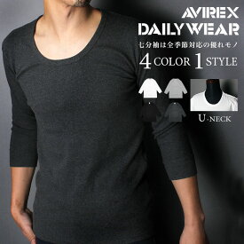 ポイント10倍★【送料無料】 AVIREX アビレックス AVIREX 長袖Tシャツ アビィレックス avirex tシャツ 6143509 7分袖 クルーネック デイリー 【父の日】【コンビニ受取対応商品】 【クーポン対象外商品】