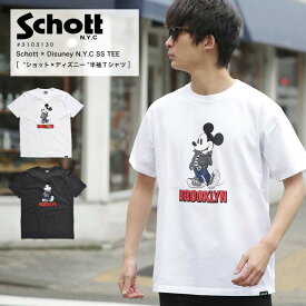 【楽天スーパーSALE】【開始2時間限定★無条件25％OFFクーポン】Schott ディズニー ミッキー コラボ ブルックリン 3103120 2020年 SS 新作【返品・交換不可】【返品・交換不可】