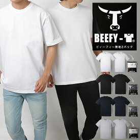 【1枚から使える20％OFFクーポン】【送料無料】HANES BEEFY-T ヘインズ ビーフィー メンズ 無地 Tシャツ ヘビーウエイト Tシャツ パックT Tシャツ 半袖Tシャツ 2枚組 2枚セット 2枚入り 無地 H5180-2【返品・交換不可】