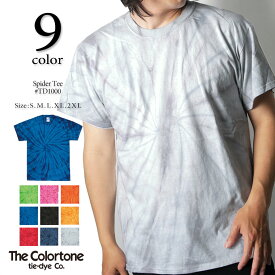 まとめ割りキャンペーン限定 最大20％OFFクーポン The Colortone カラートーン タイダイ Tシャツ メンズ 半袖 TD1000 スパイダーT【返品・交換不可】