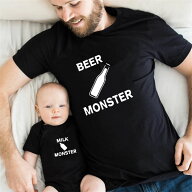 親子ペアルック赤ちゃんペアtシャツおもしろいリンクコーデ半袖トップス家族お揃いママ娘ベビー服レディ…