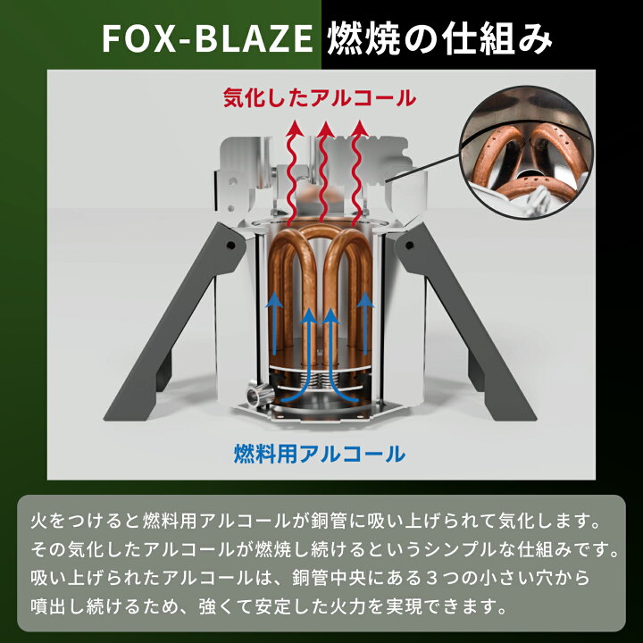 楽天市場】FOX-BLAZE （フォックスブレイズ） アルコールバーナー 五徳 