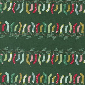 FANCY THAT HOUSE STEPHANIE SLIWINSKI COZY WONDERLAND @STOCKING STRIPE / PINEmoda fabrics