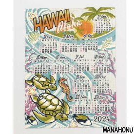 カレンダー ポスターカレンダー 2024 壁掛け 風景 ハワイ 令和6年 年間 1 枚 1年 一枚 おしゃれ 大きい ハワイアン ジュート ポスター ギフト プレゼント 年始 2024 年 の カレンダー