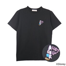 Antibal ミッキー Tシャツ 半袖 サガラ刺繍 レディース アンティバル ディズニー クルーネック 綿100% コットン さがら 刺しゅう キャラクター ミッキーマウス ドナルド プルート 大人カジュアル ストリート アメカジ サーフ リゾート トップス 春 夏 ギフト