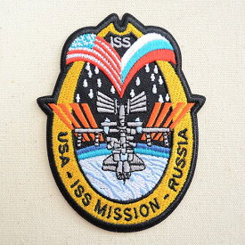 ロゴワッペン NASA ナサ(ISS) NFC-001-ISS ワッペン アイロン 通販 アップリケ ブレザー シャツ エンブレム アルファベット イニシャル ミリタリー 入園 名前 キャラクター