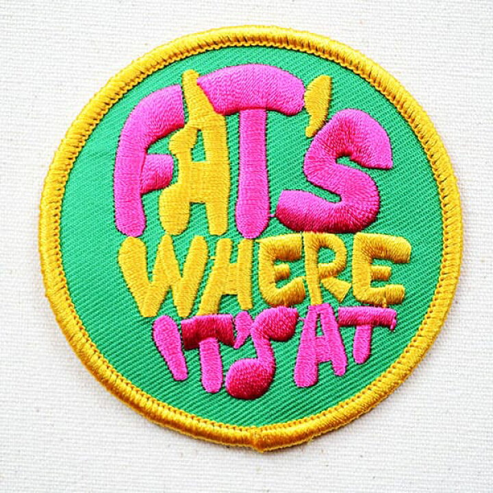 楽天市場 アメリカンワッペン Fat S Where It S At M 023 ワッペン アイロン ブランド 通販 アップリケ ブレザー シャツ エンブレム アルファベット イニシャル ミリタリー カンパニー 名前 キャラクター Sss ワッペン通販 ワッペンストア