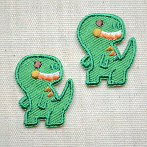 ワッペン 恐竜(2枚組) ORG400-23249 ワッペン アイロン ブランド 通販 アップリケ ブレザー シャツ エンブレム アルファベット イニシャル ミリタリー 入園 名前 電車