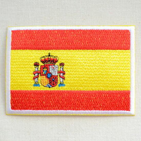 ワッペン スペイン国旗 MTW-181 アイロン アップリケ パッチ アルファベット エンブレム 名前 ミリタリー 車 ディズニー ワッペン