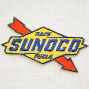 ロゴワッペン Sunoco スノコオイル LJW-137 アイロン アップリケ パッチ アルファベット エンブレム 名前 ミリタリー 車 ディズニー ワッペン