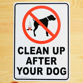 看板/プラスチックサインボード 犬の後始末をきれいに Clean Up After Your Dog CA-23 *追跡可能メール便不可 木製 ガレージ 庭 メッセージ 什器 店舗什器 アメリカ雑貨 アンティーク ボード ロード アメリカ