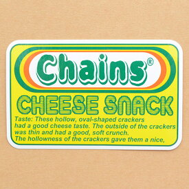 アドバタイジングステッカー(L) Chains Cheese Snack イエロー/グリーン 長方形 シール アメリカン 防水仕様 #078