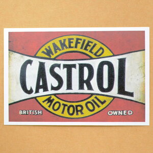 �K���[�W�X�e�b�J�[/�V�[�� Castrol Motor Oil �J�X�g���[�� ���[�^�[�I�C��(���R/���b�h) GS-006