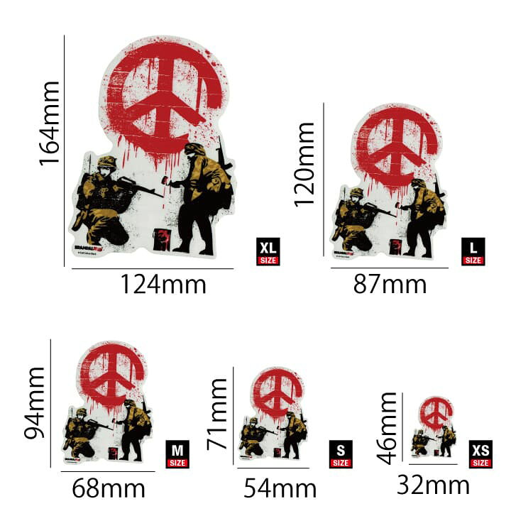 楽天市場 ステッカー 車 かっこいい ブランド おしゃれ スマホ バンクシー Cnd Soldiers 005 M クリア Sss ワッペン通販 ワッペンストア