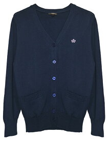 スクール カーディガン 制服 Vネック ワンポイント 刺繍入り カーディガンコットン ニット カーデガン レディース 入学 通学 高校生 中学生 ホワイト ブラック ベージュ ネイビー グレー M L SPU-01