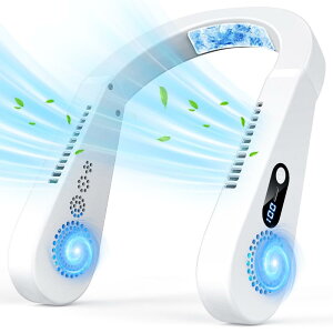 ネッククーラー 首掛け扇風機 ネックファン 【2025冷却革命・快適性MAX】超 軽量 携帯扇風機 首掛け 扇風機 強力 大風量 7000mAh大容量 3段階風力調節 羽根なし 静音 ペルチェ冷却プレート LEDデ